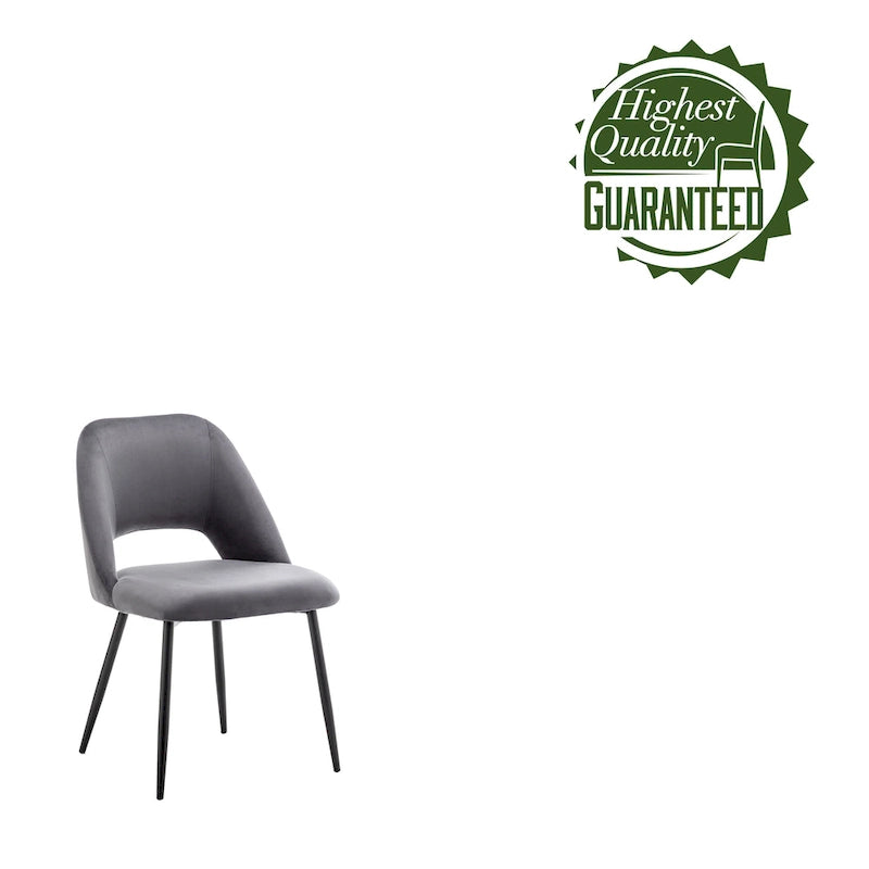 Chaises de salle à manger Porthos Home Orde en velours avec pieds en acier, lot de 2