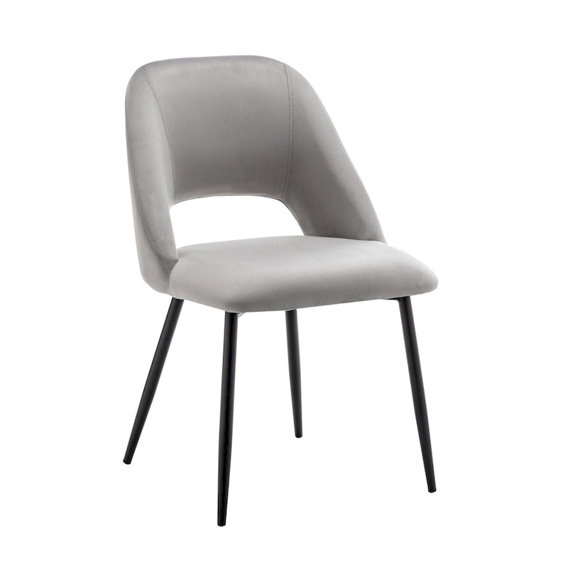 Chaises de salle à manger Porthos Home Orde en velours avec pieds en acier, lot de 2