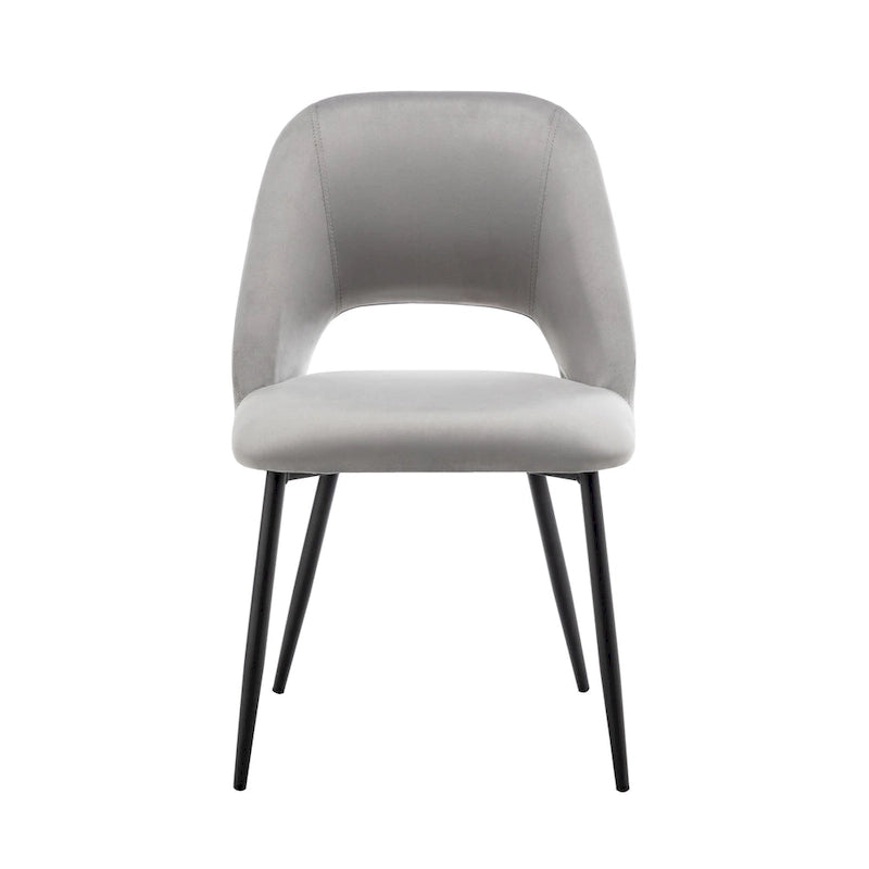 Chaises de salle à manger Porthos Home Orde en velours avec pieds en acier, lot de 2