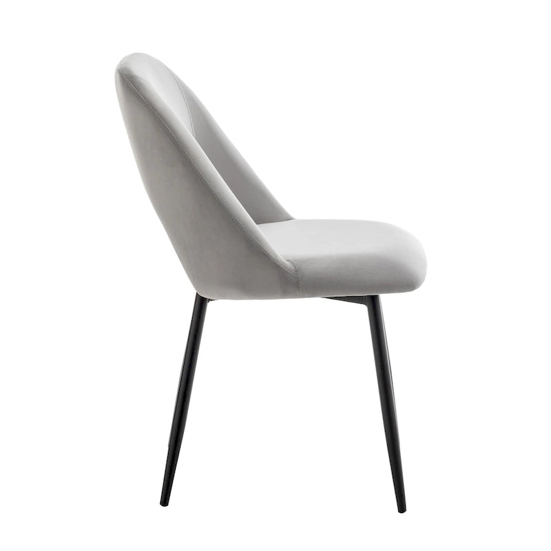Chaises de salle à manger Porthos Home Orde en velours avec pieds en acier, lot de 2