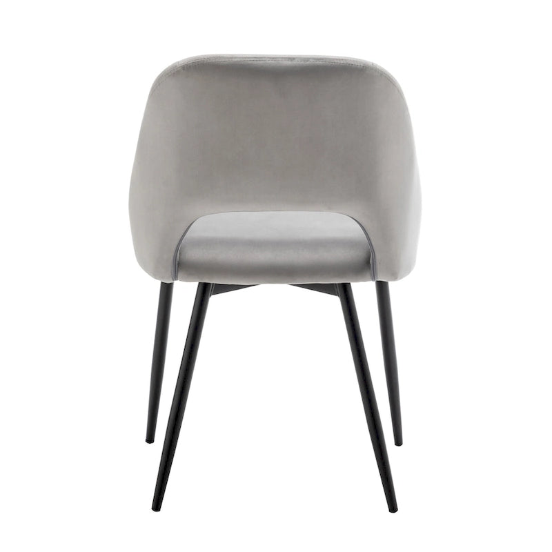 Chaises de salle à manger Porthos Home Orde en velours avec pieds en acier, lot de 2