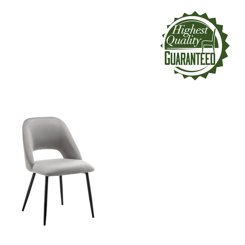 Chaises de salle à manger Porthos Home Orde en velours avec pieds en acier, lot de 2