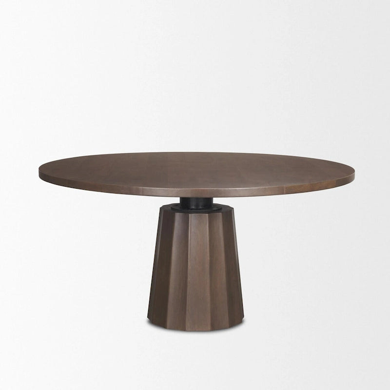 Table à manger sur pied ronde Swanson 60 en bois marron foncé - 60,0L x 60,0l x 30,0H
