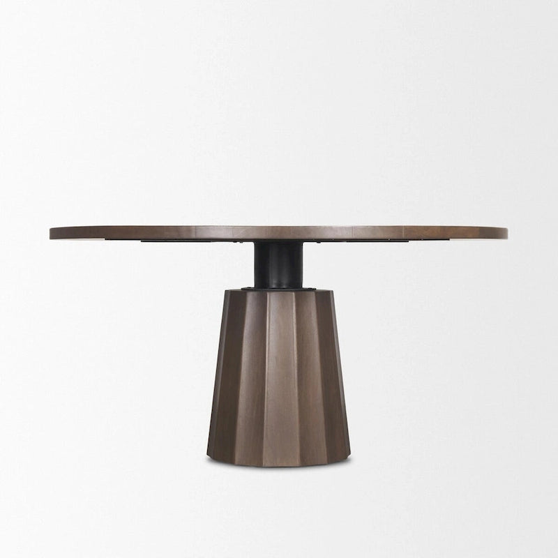 Table à manger sur pied ronde Swanson 60 en bois marron foncé - 60,0L x 60,0l x 30,0H