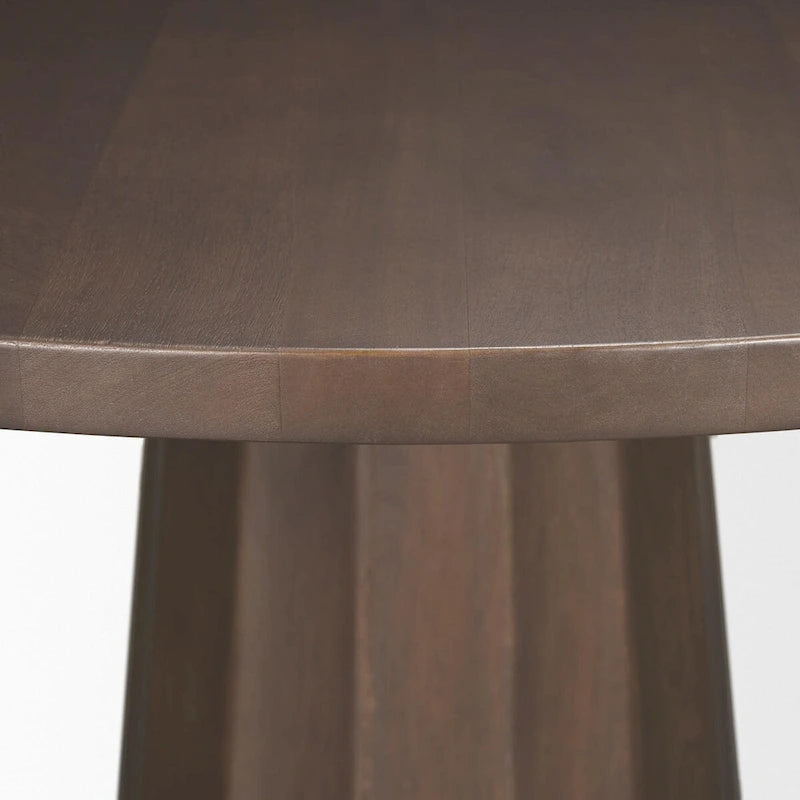 Table à manger sur pied ronde Swanson 60 en bois marron foncé - 60,0L x 60,0l x 30,0H