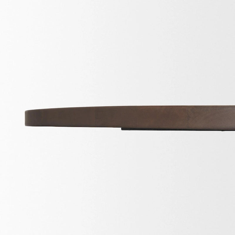 Table à manger sur pied ronde Swanson 60 en bois marron foncé - 60,0L x 60,0l x 30,0H