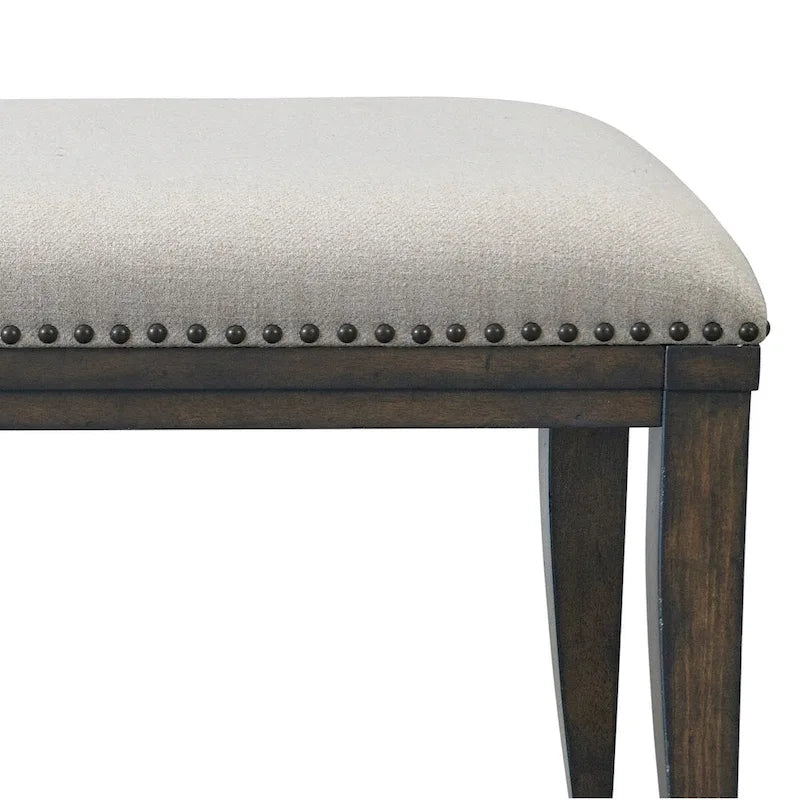 Banc de salle à manger rembourré Roundhill Furniture Grant, Beige
