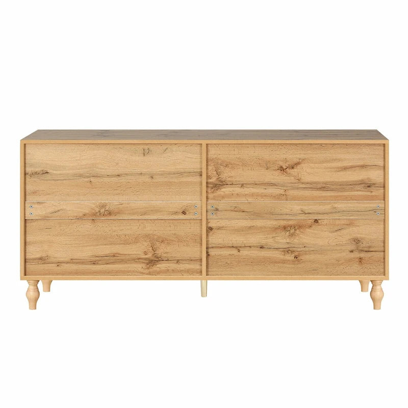 Grande armoire de rangement avec portes sculptées de fleurs et poignées métalliques