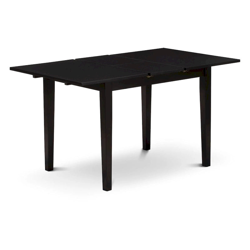 Ensemble de salle à manger East West Furniture – Une table de salle à manger avec rallonge papillon et chaises Parson, Noir (Options de pièces)