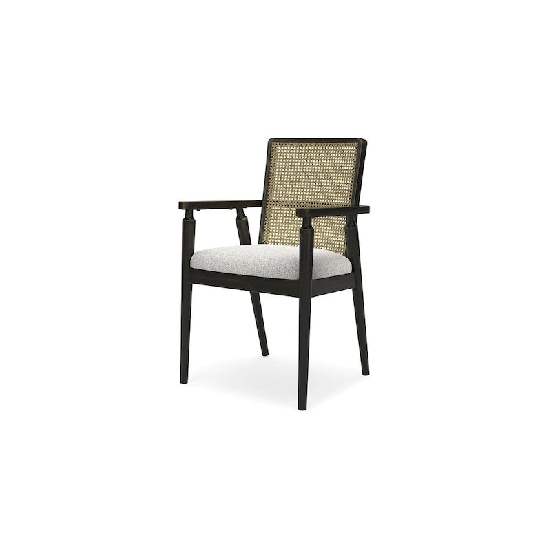 Signature Design by Ashley Galliden, chaise de salle à manger avec accoudoirs, noire/grise - 22,13 larg. x 22,38 prof. x 35,13 haut.