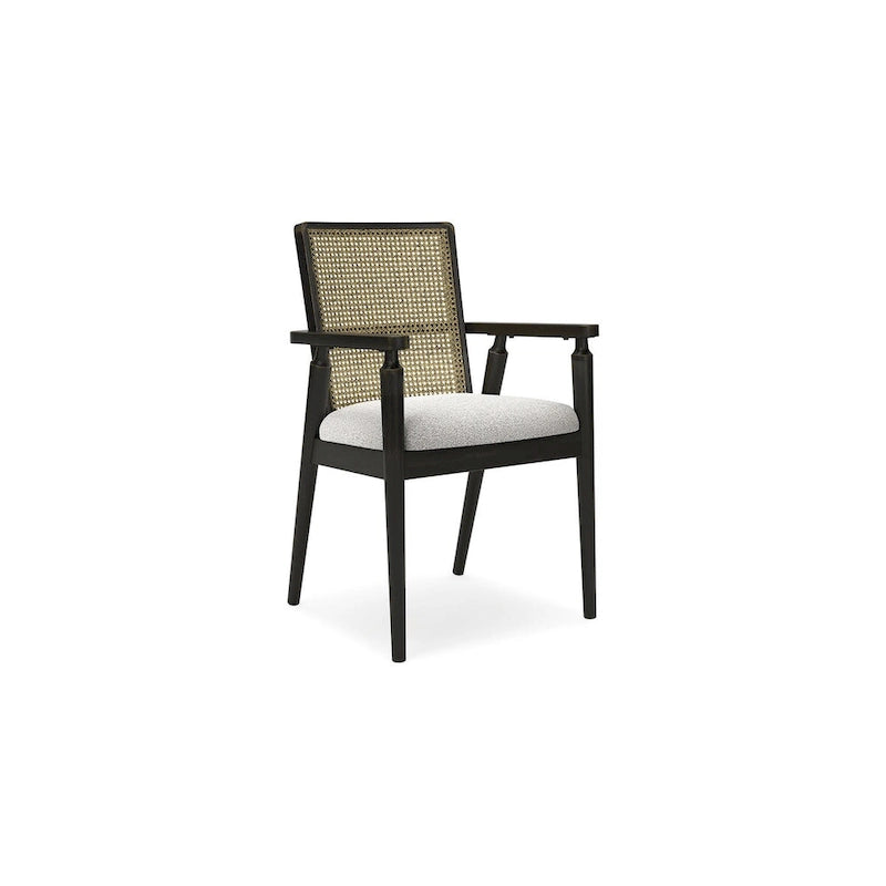 Signature Design by Ashley Galliden, chaise de salle à manger avec accoudoirs, noire/grise - 22,13 larg. x 22,38 prof. x 35,13 haut.