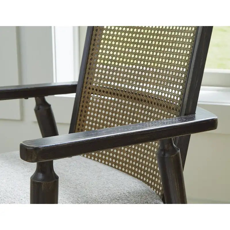 Signature Design by Ashley Galliden, chaise de salle à manger avec accoudoirs, noire/grise - 22,13 larg. x 22,38 prof. x 35,13 haut.