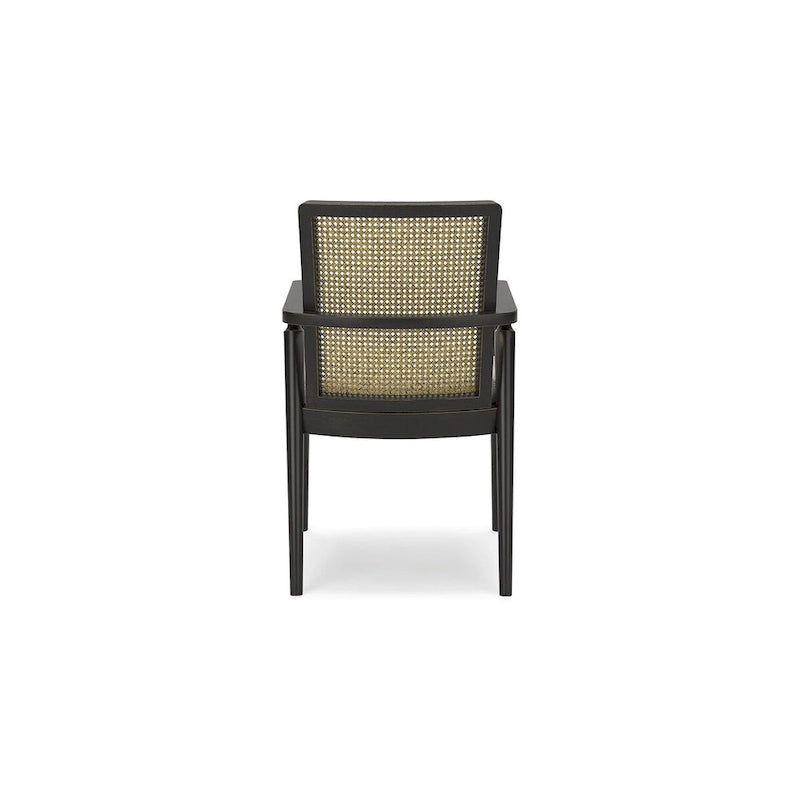 Signature Design by Ashley Galliden, chaise de salle à manger avec accoudoirs, noire/grise - 22,13 larg. x 22,38 prof. x 35,13 haut.