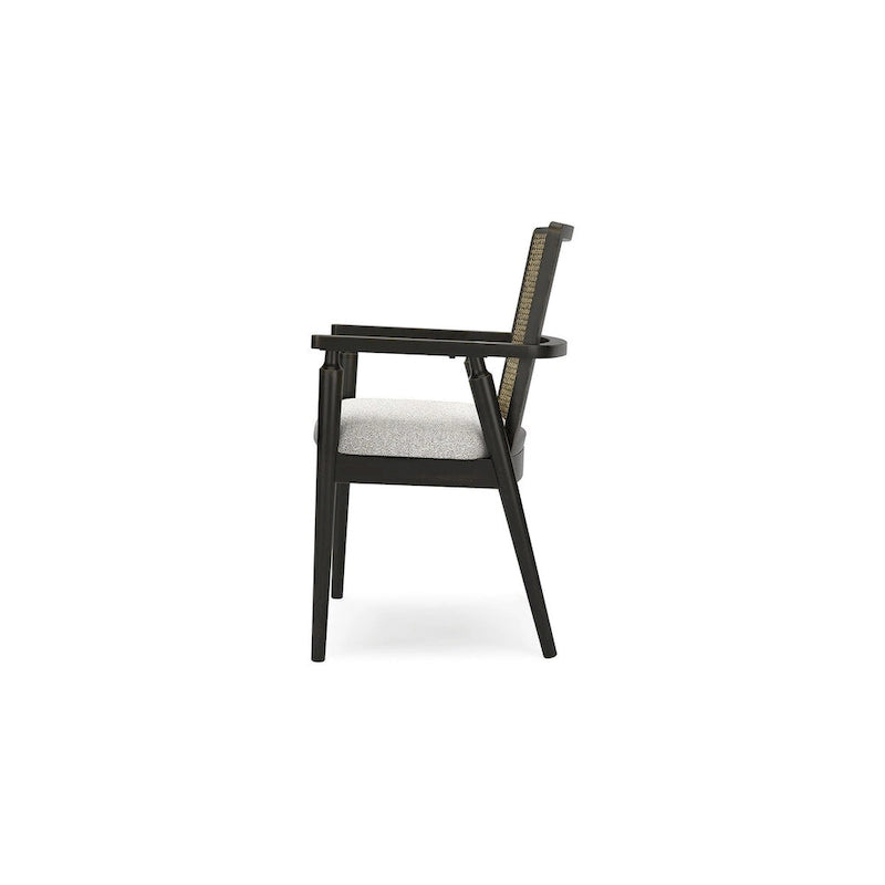 Signature Design by Ashley Galliden, chaise de salle à manger avec accoudoirs, noire/grise - 22,13 larg. x 22,38 prof. x 35,13 haut.