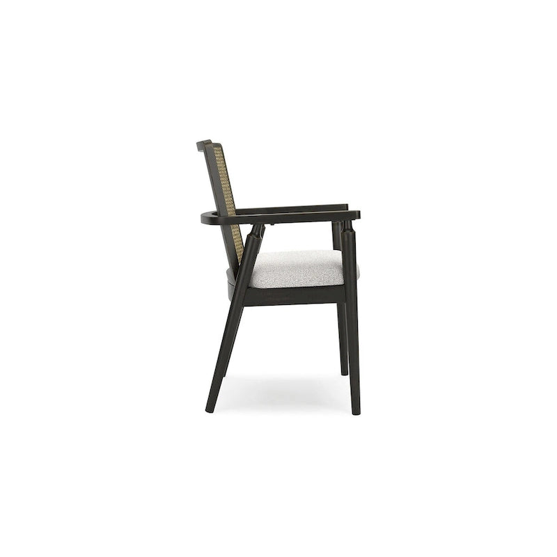 Signature Design by Ashley Galliden, chaise de salle à manger avec accoudoirs, noire/grise - 22,13 larg. x 22,38 prof. x 35,13 haut.