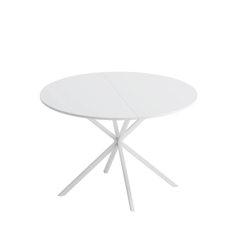 Table à manger ronde à pieds croisés, 47,24 po, style moderne