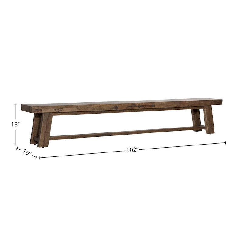 Banc d'appoint Rockridge en bois de manguier, brun moyen