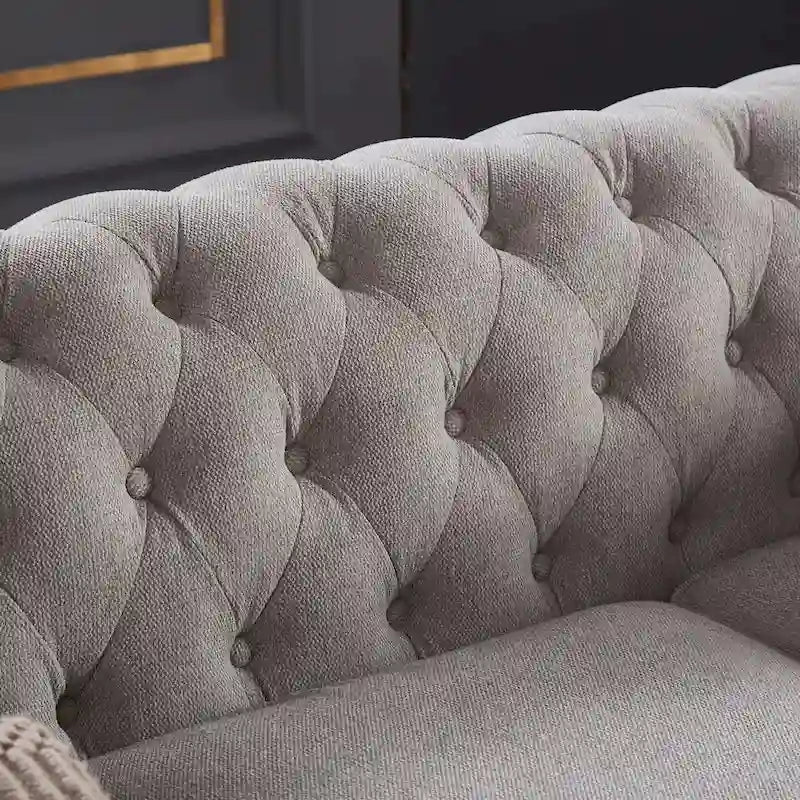 Canapé en tissu de lin Chesterfield
