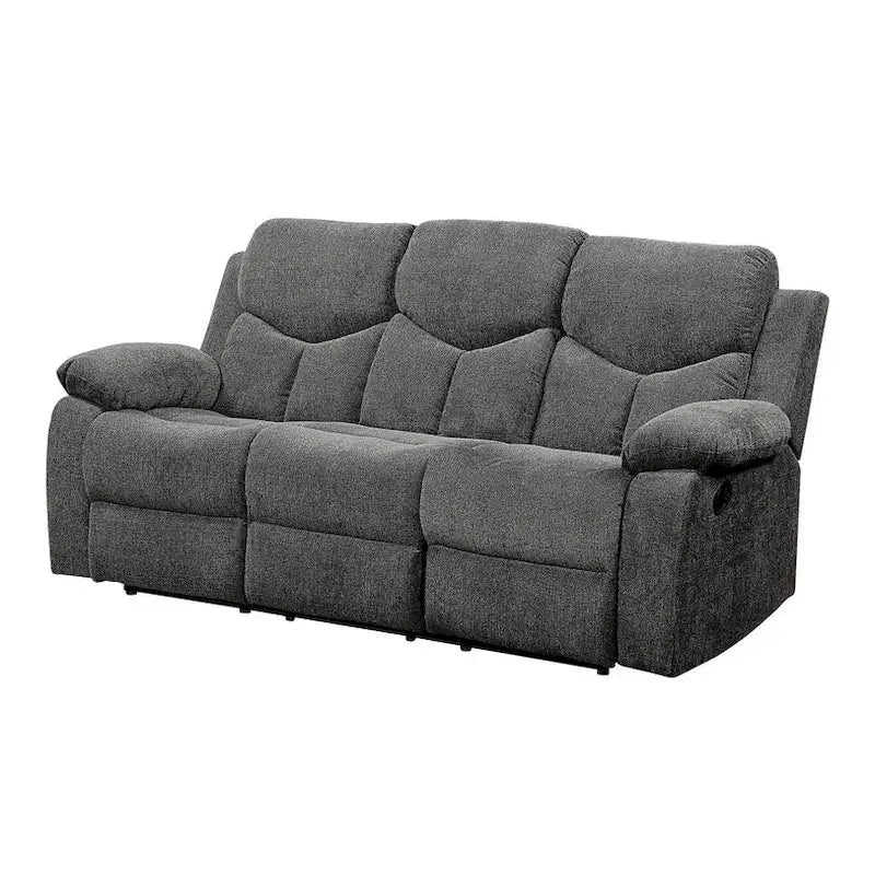 HomeRoots Canapé inclinable 82 gris chenille avec pieds noirs - 82
