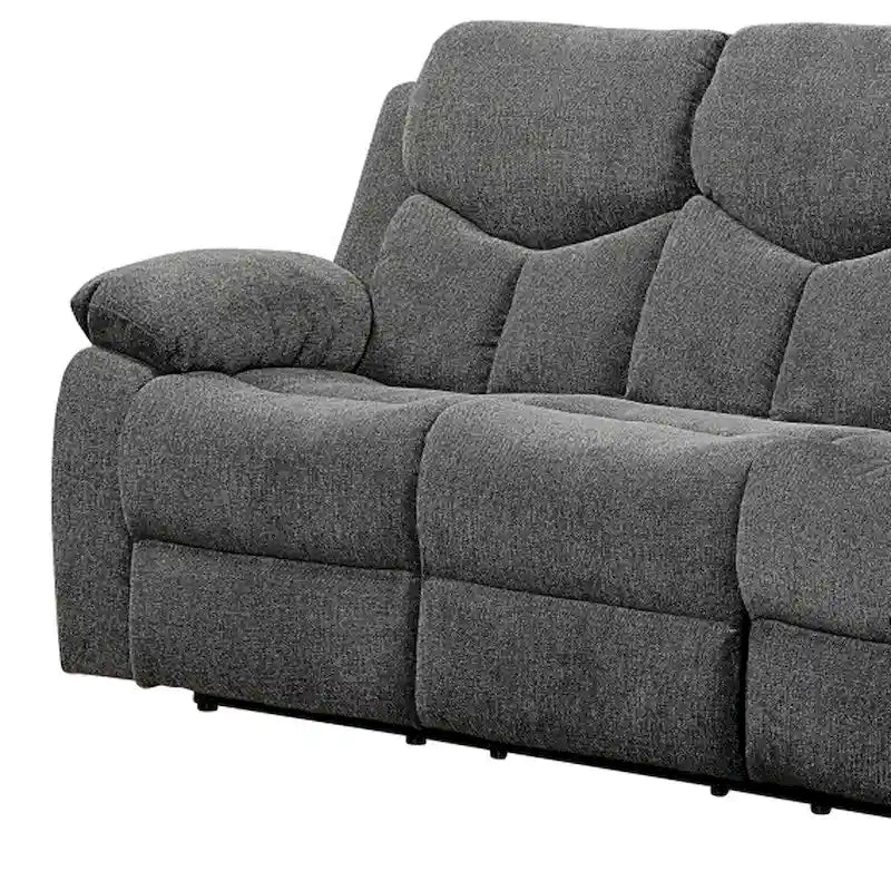 HomeRoots Canapé inclinable 82 gris chenille avec pieds noirs - 82