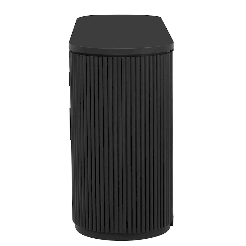 Meuble de rangement vertical rayé avec poignées métalliques, réglable, adapté au bureau, à l'entrée et au salon
