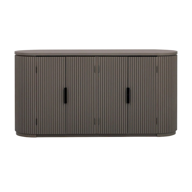 Meuble de rangement vertical rayé avec poignées métalliques, réglable, adapté au bureau, à l'entrée et au salon