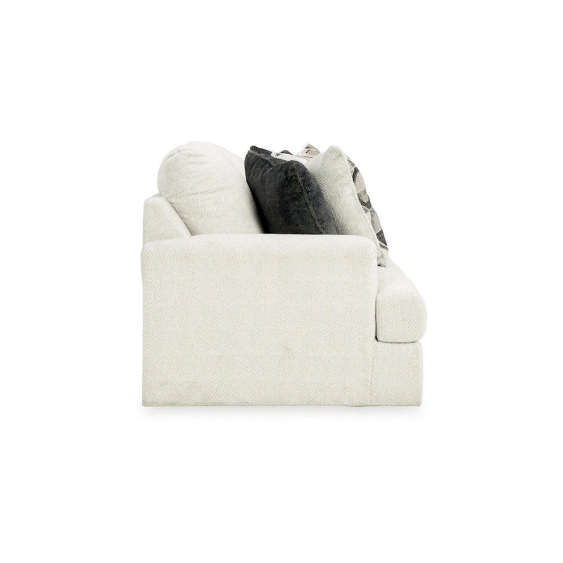 Canapé Henly 96 pouces, grandes dimensions, 4 coussins décoratifs, polyester blanc doux