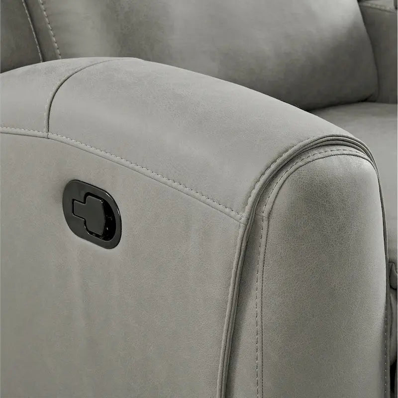 Canapé inclinable manuel transitionnel Roundhill Furniture Wesley, gris