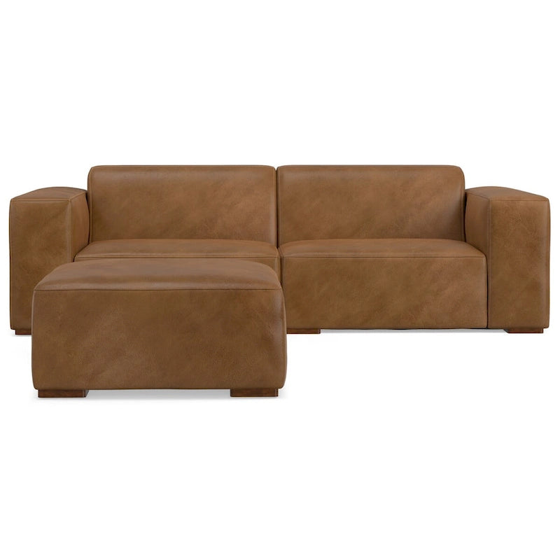 Ensemble modulaire canapé 2 places et pouf WYNDENHALL Biggs