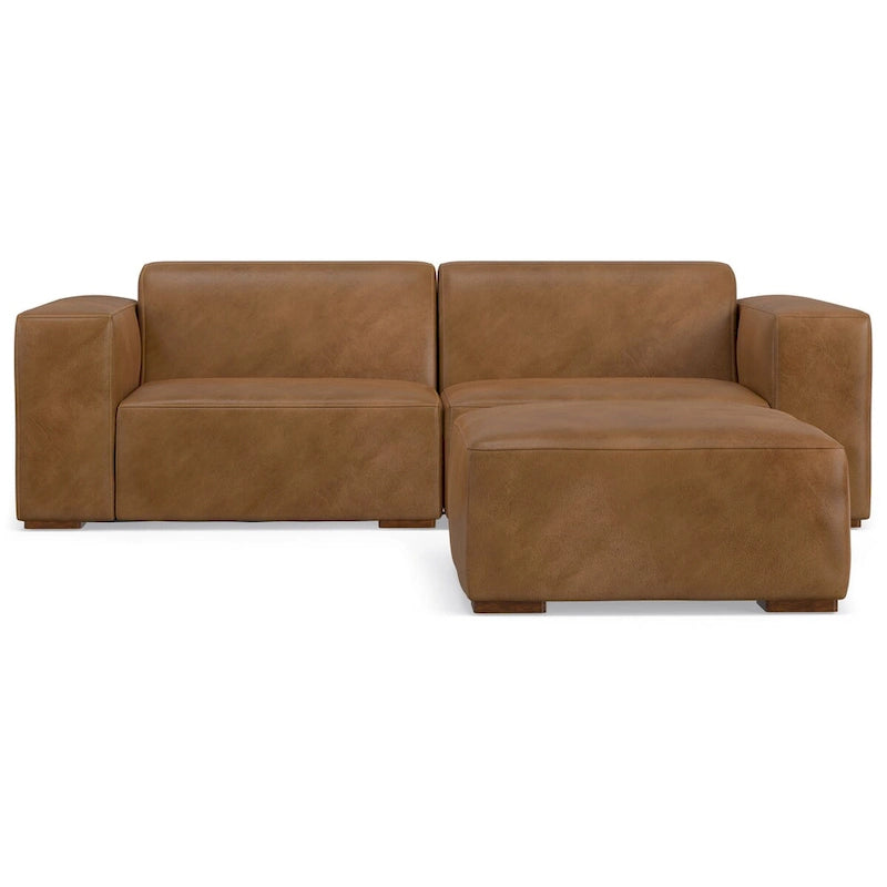 Ensemble modulaire canapé 2 places et pouf WYNDENHALL Biggs