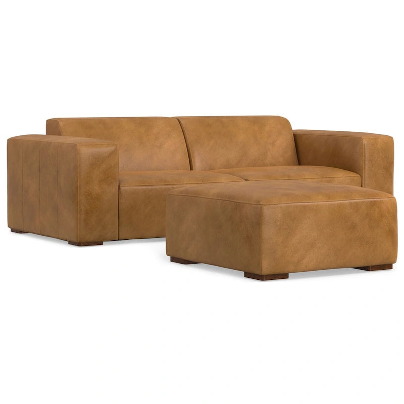 Ensemble modulaire canapé 2 places et pouf WYNDENHALL Biggs