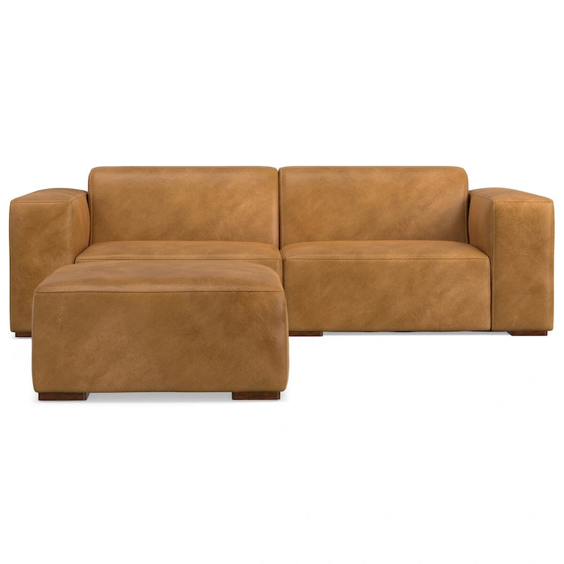 Ensemble modulaire canapé 2 places et pouf WYNDENHALL Biggs