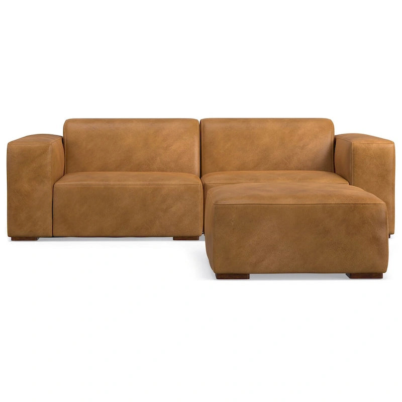 Ensemble modulaire canapé 2 places et pouf WYNDENHALL Biggs