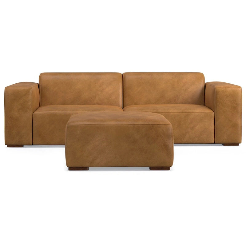 Ensemble modulaire canapé 2 places et pouf WYNDENHALL Biggs