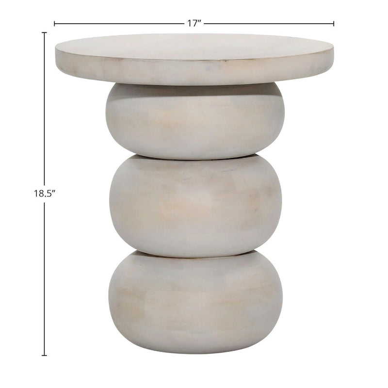 Table d'appoint Danacruz Mango, blanche