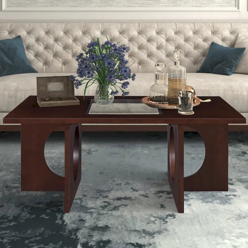 Table basse rectangulaire en bois contemporaine 47