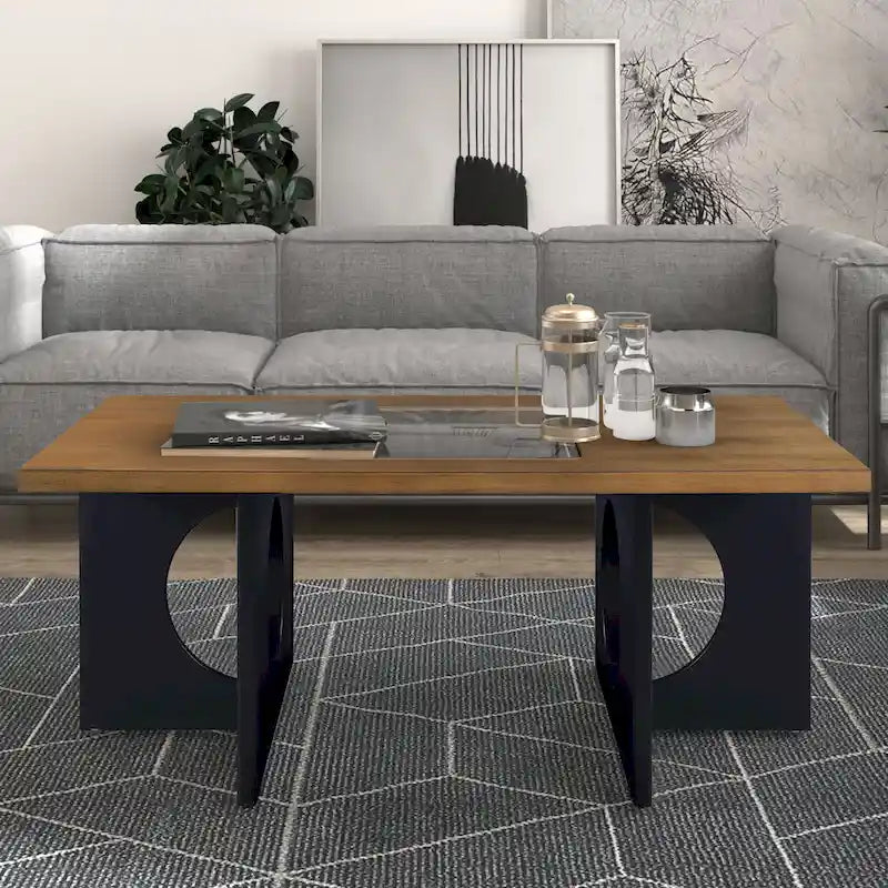Table basse rectangulaire en bois contemporaine 47