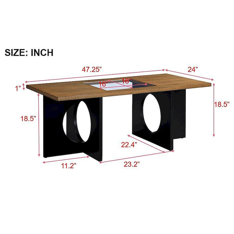 Table basse rectangulaire en bois contemporaine 47