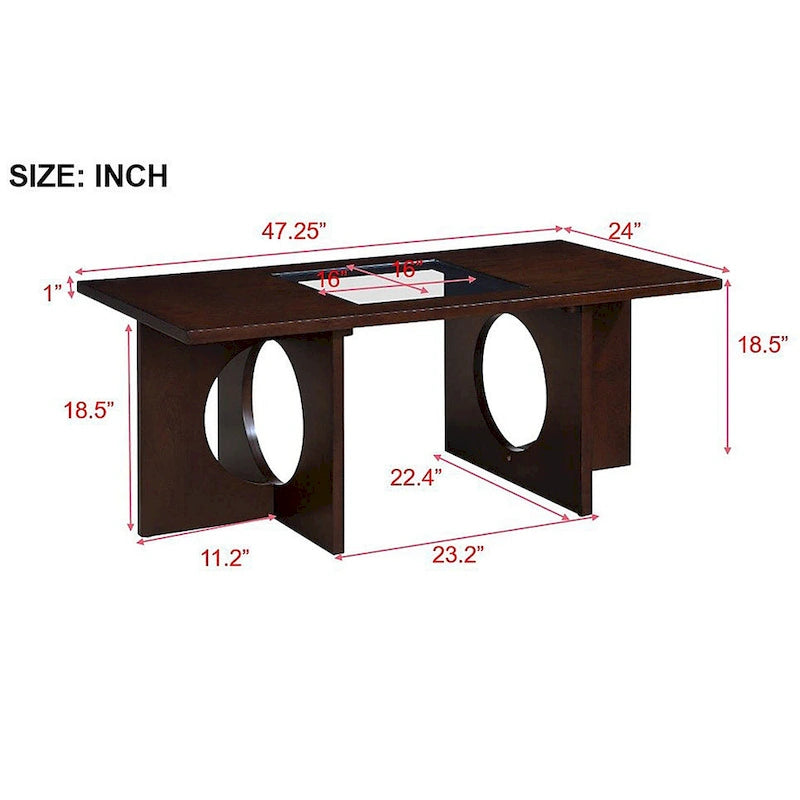 Table basse rectangulaire en bois contemporaine 47