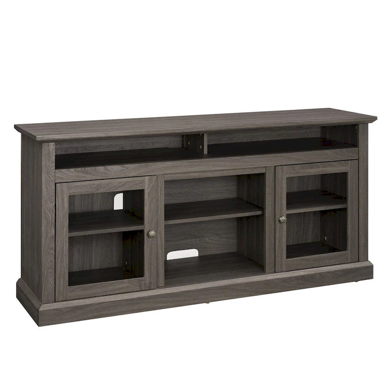 Meuble TV moderne avec rangements ouverts et fermés