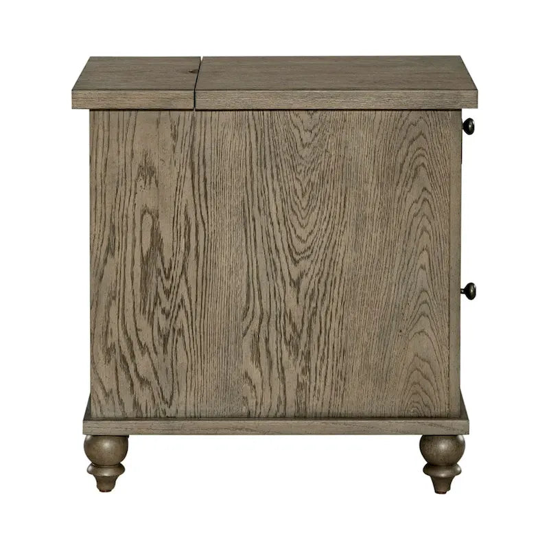 Table d'appoint taupe poudré style ferme Americana