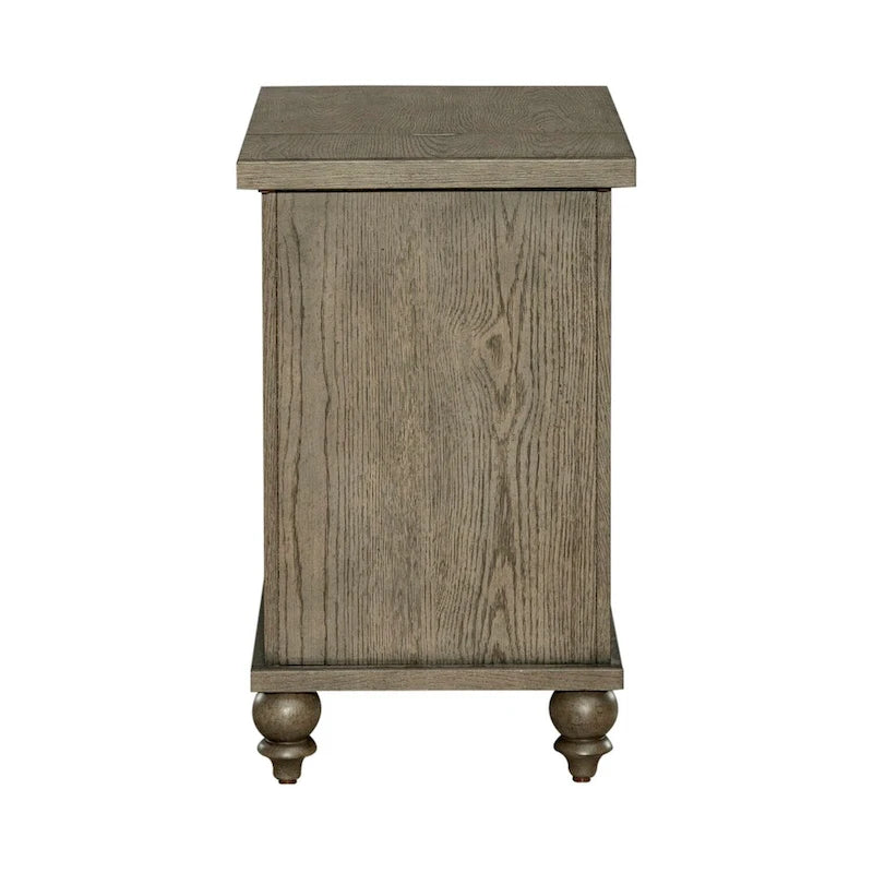 Table d'appoint taupe poudré style ferme Americana