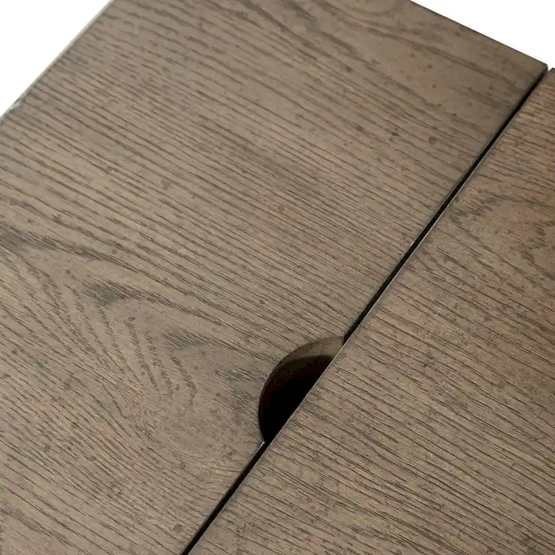 Table d'appoint taupe poudré style ferme Americana
