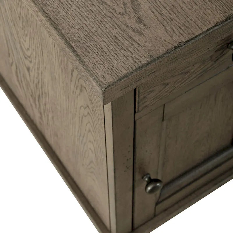 Table d'appoint taupe poudré style ferme Americana