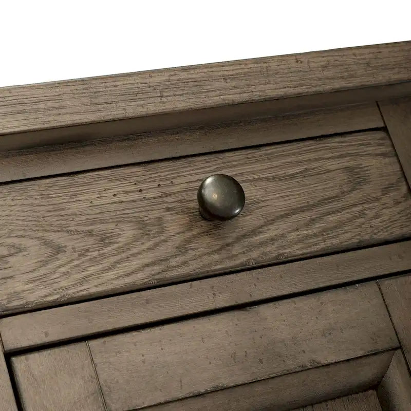 Table d'appoint taupe poudré style ferme Americana