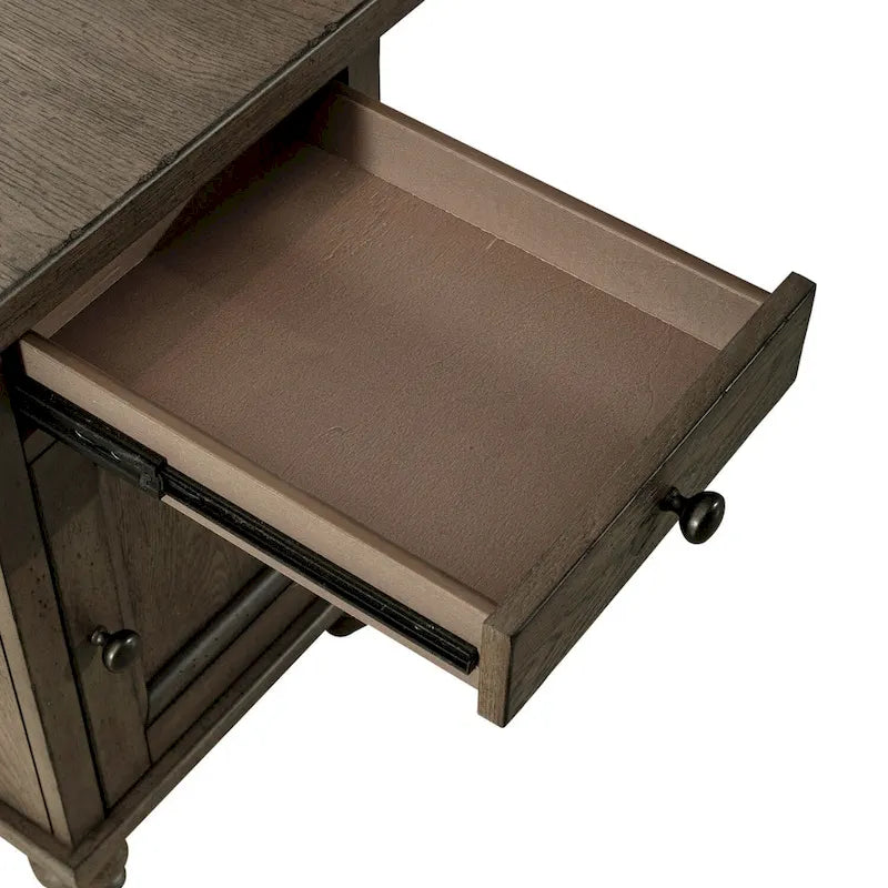 Table d'appoint taupe poudré style ferme Americana