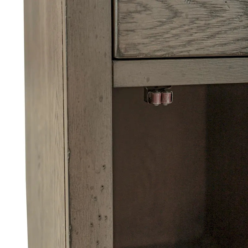 Table d'appoint taupe poudré style ferme Americana