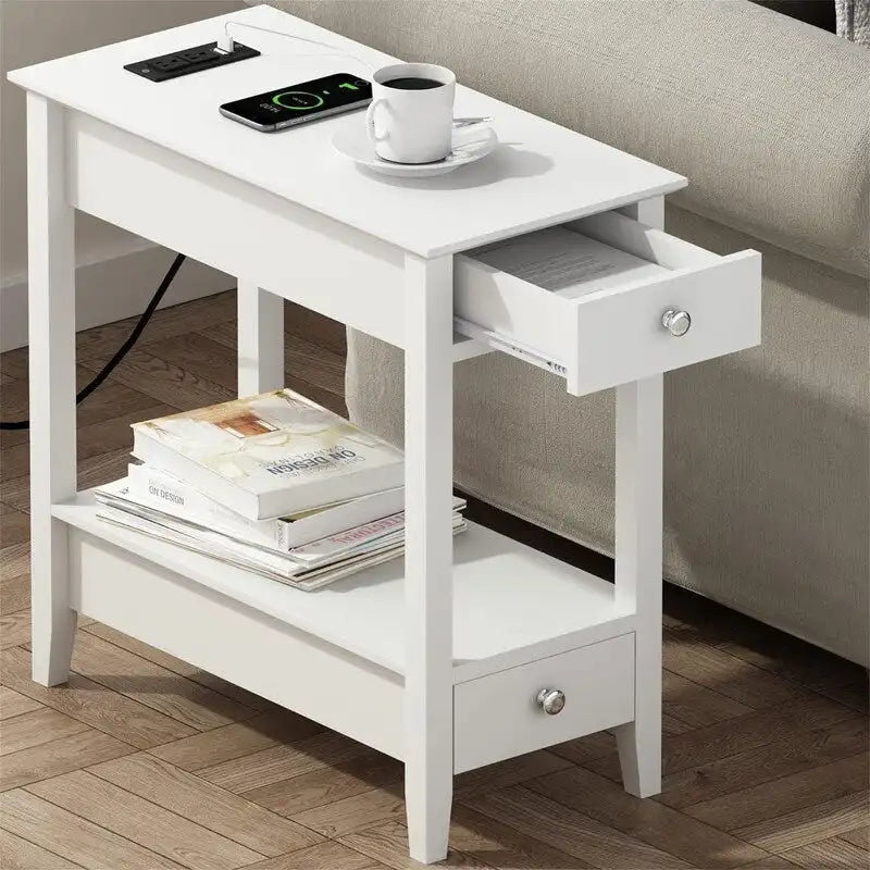 Table d'appoint avec station de recharge - 23,62P x 11,81L x 23,62H