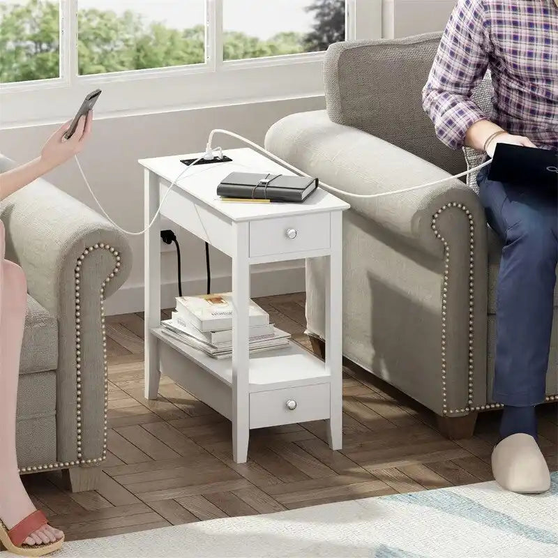 Table d'appoint avec station de recharge - 23,62P x 11,81L x 23,62H