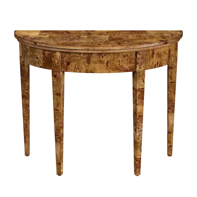 Table console demi-lune Hampton en loupe 36